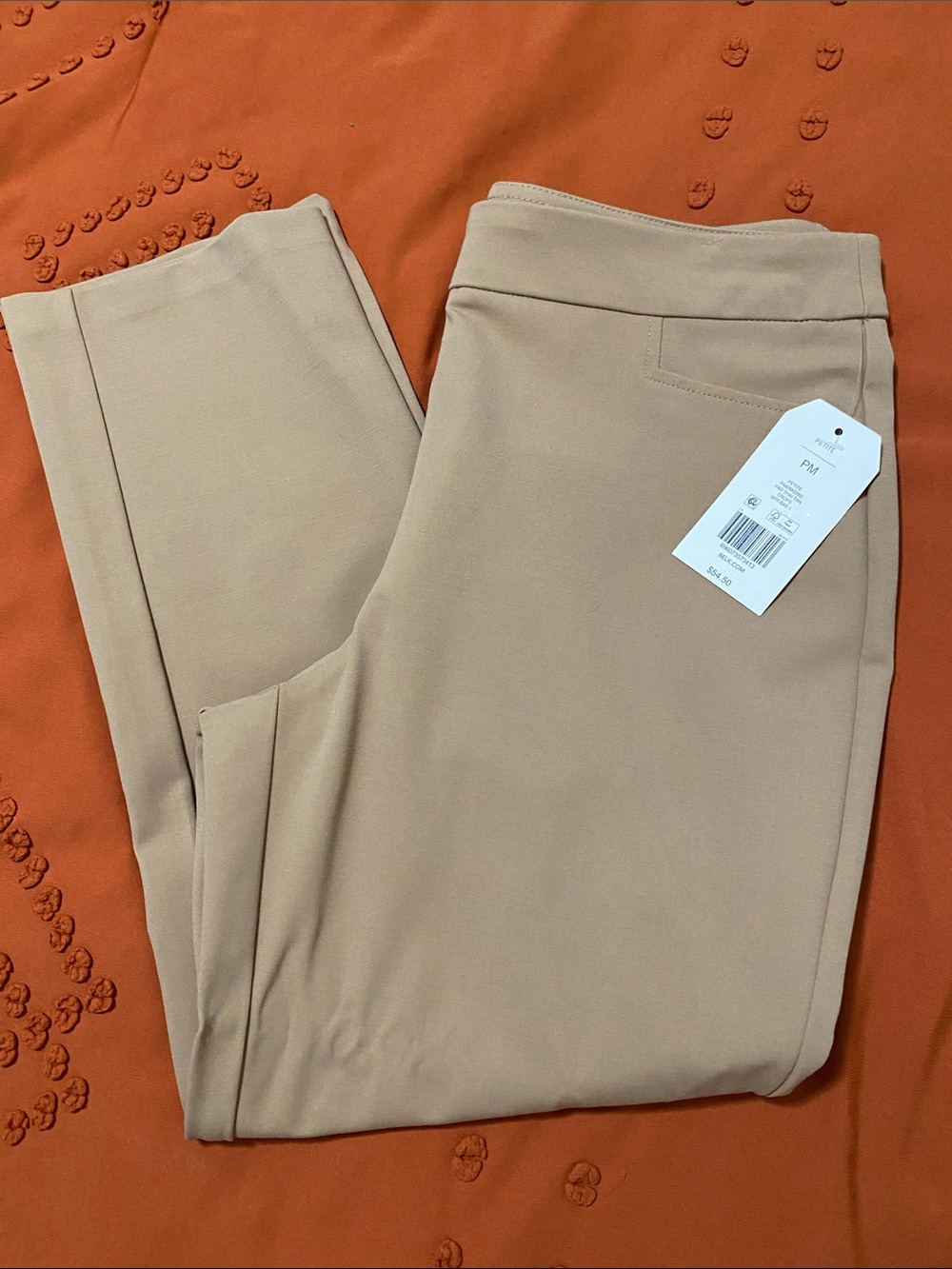 Wonderly Tan Petite Pull-On Cropped Ponte Pants